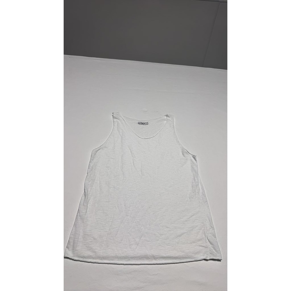 Triple Star White Sleeveless Tank Top Casual Cotton Minimalist Size M